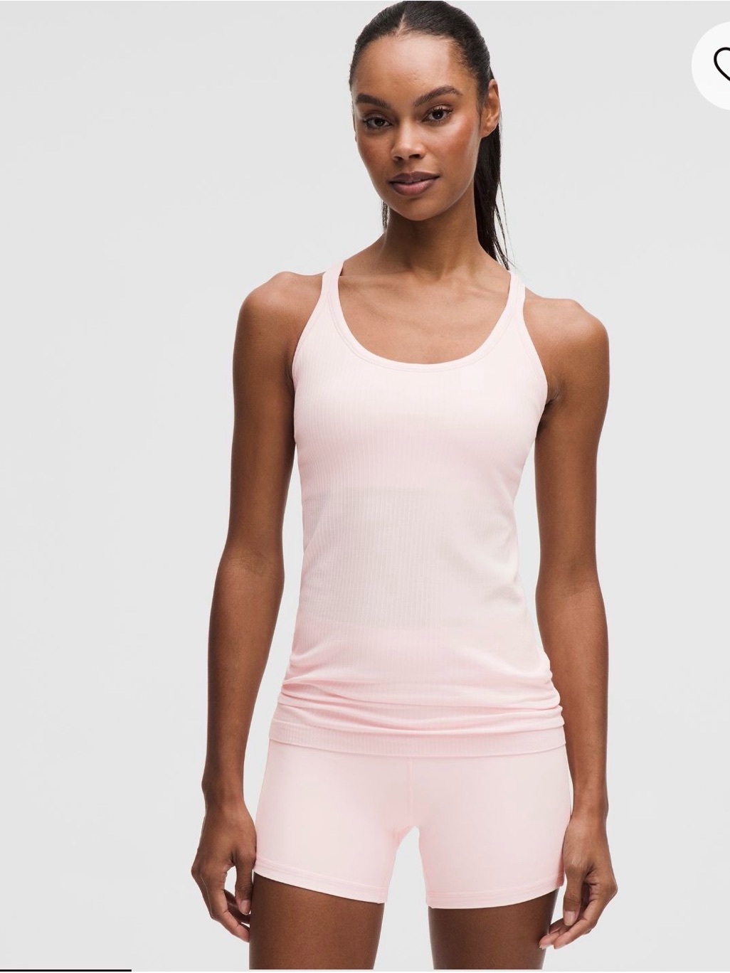 Lululemon Ebb To Street Tank Top~ With Bra Liners~ Pearl Pink